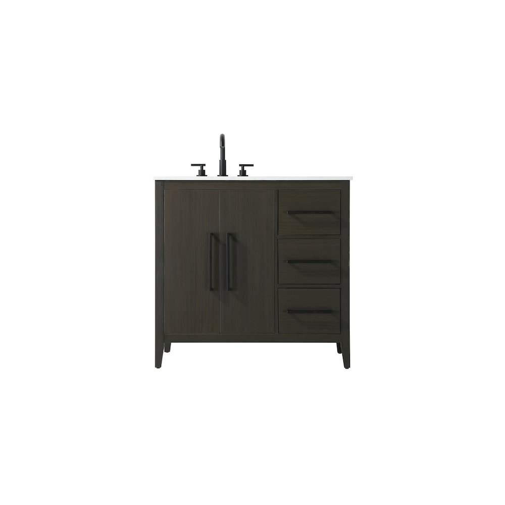 36 Inch Single Bathroom Vanity In Mocha Brown. Picture 1