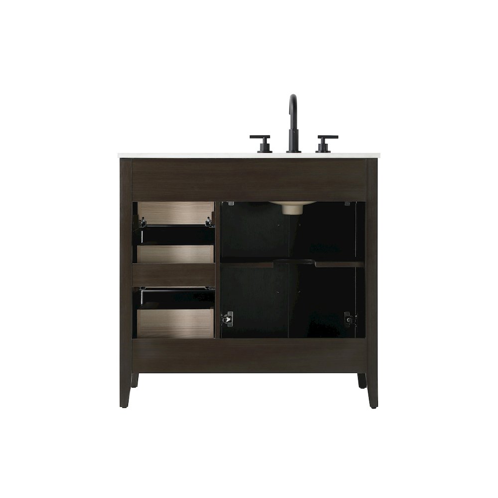 36 Inch Single Bathroom Vanity In Mocha Brown. Picture 12