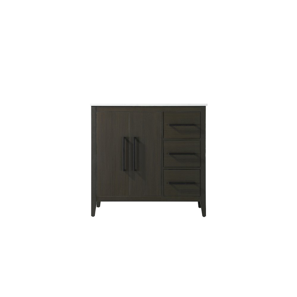 36 Inch Single Bathroom Vanity In Mocha Brown. Picture 5