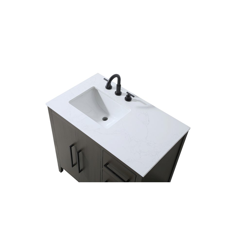 36 Inch Single Bathroom Vanity In Mocha Brown. Picture 8