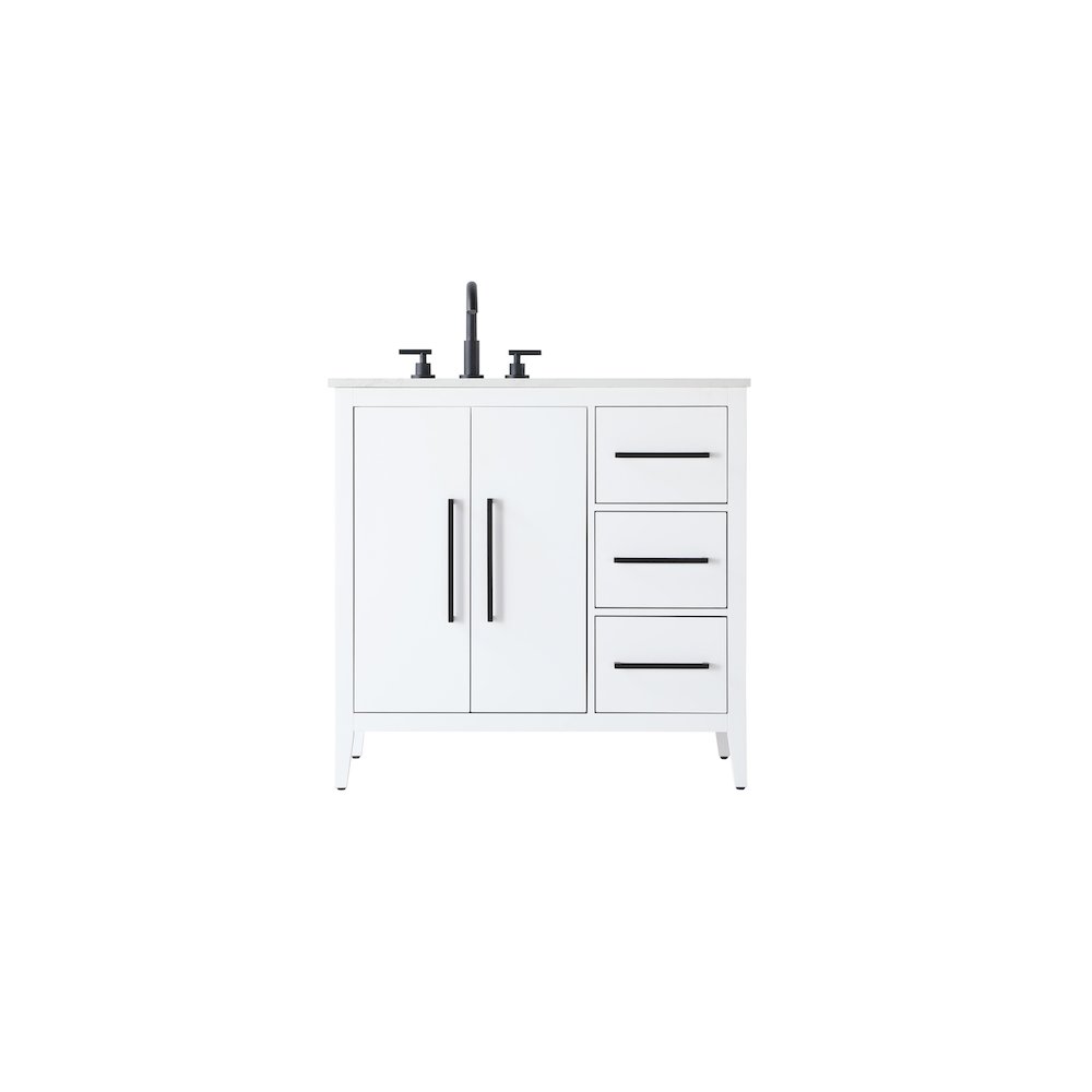36 Inch Single Bathroom Vanity In White. Picture 1