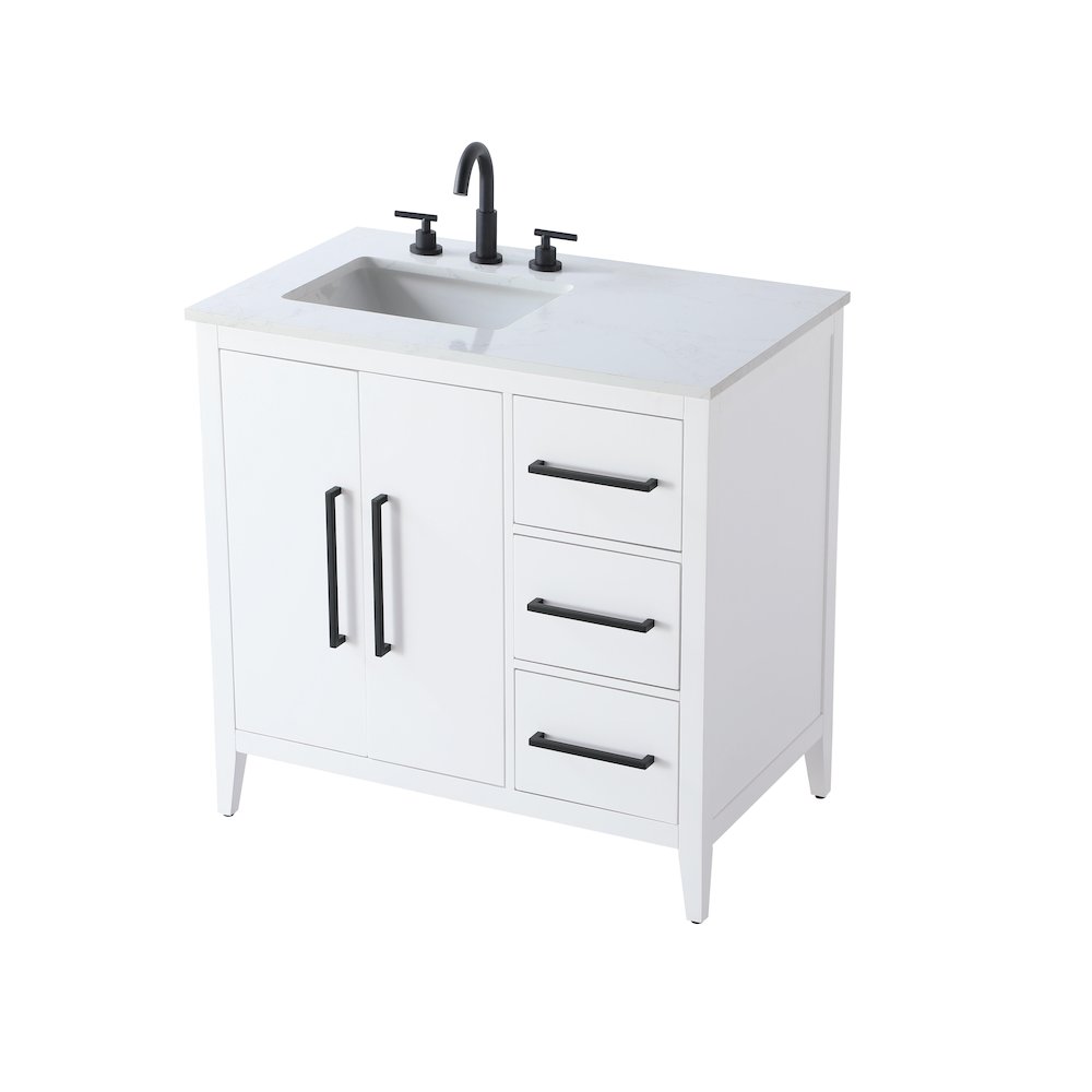 36 Inch Single Bathroom Vanity In White. Picture 6