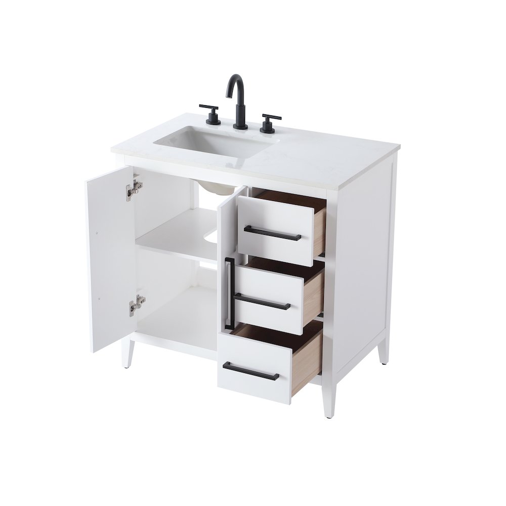 36 Inch Single Bathroom Vanity In White. Picture 7