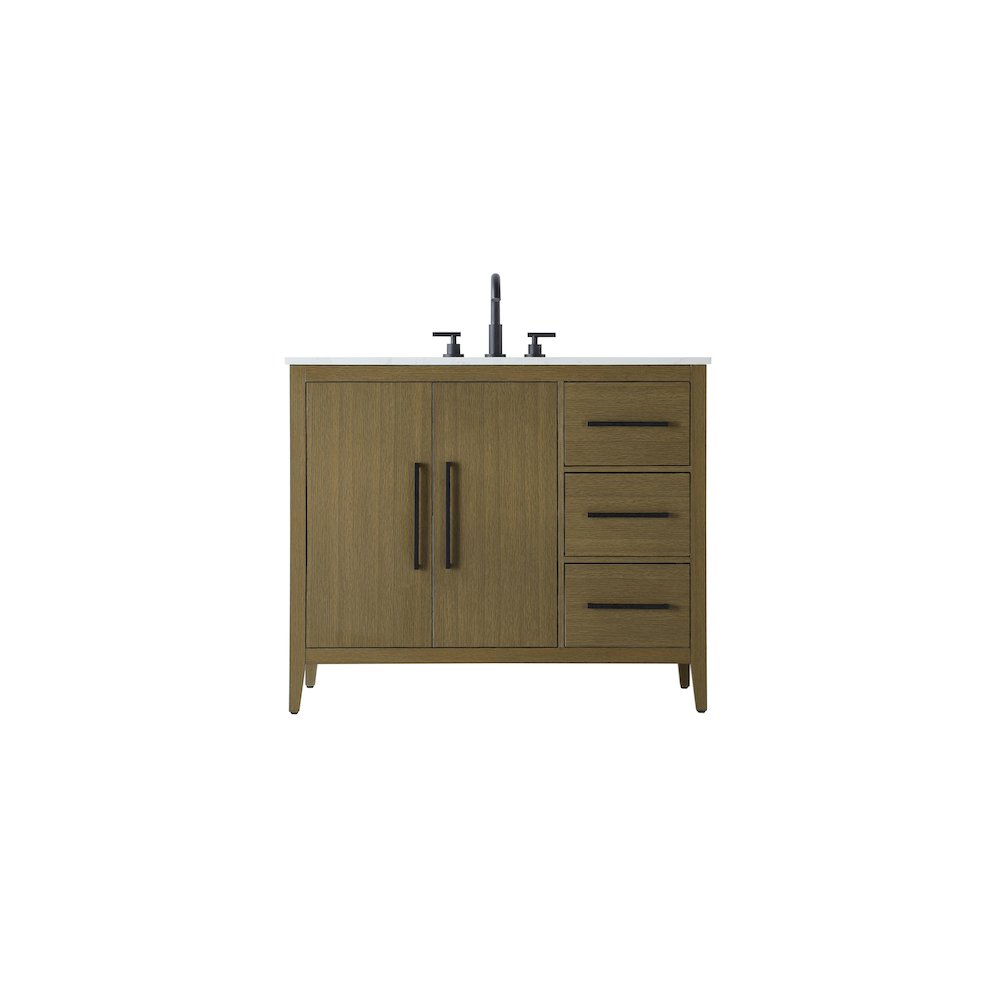42 Inch Single Bathroom Vanity In Chestnut Brown. Picture 1
