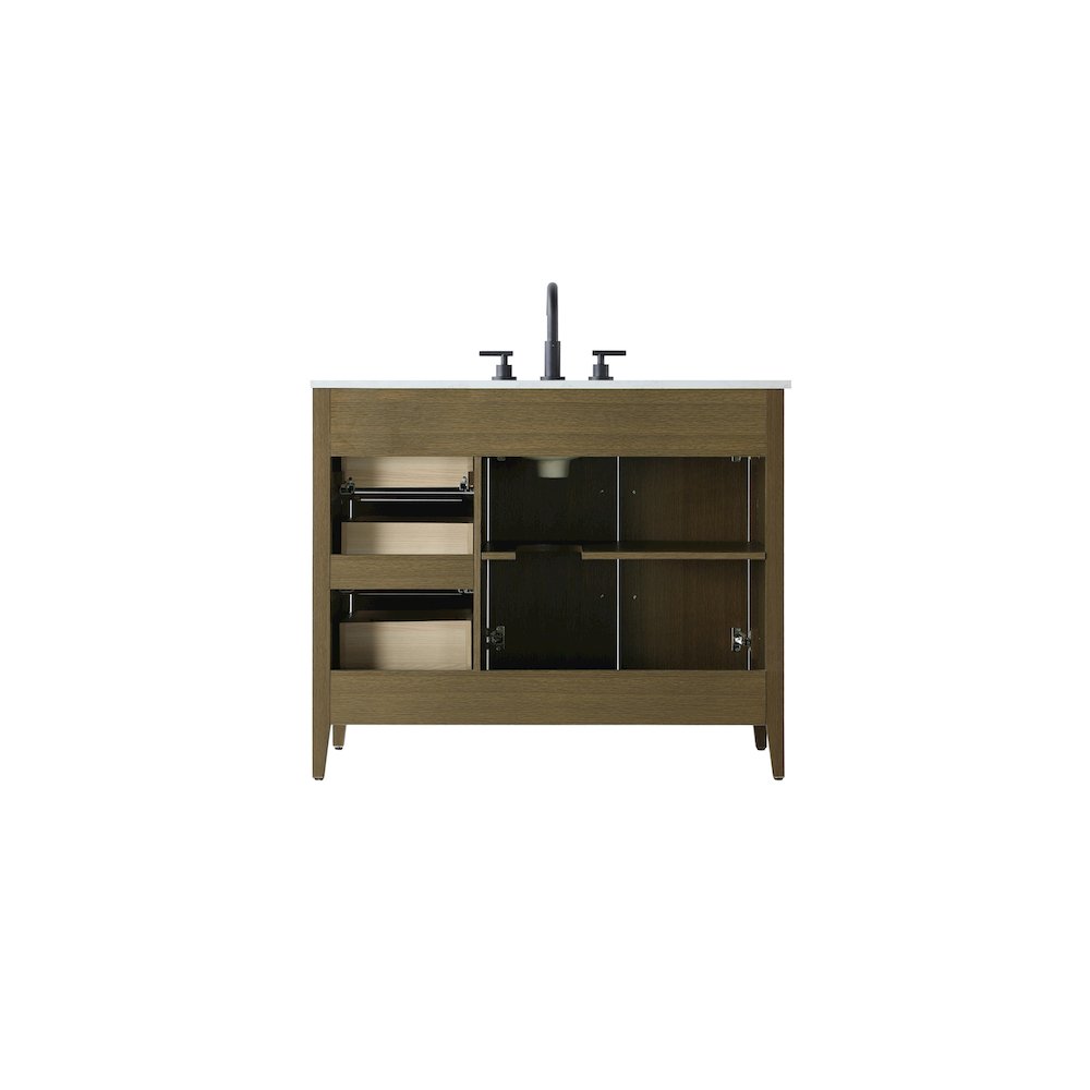 42 Inch Single Bathroom Vanity In Chestnut Brown. Picture 12