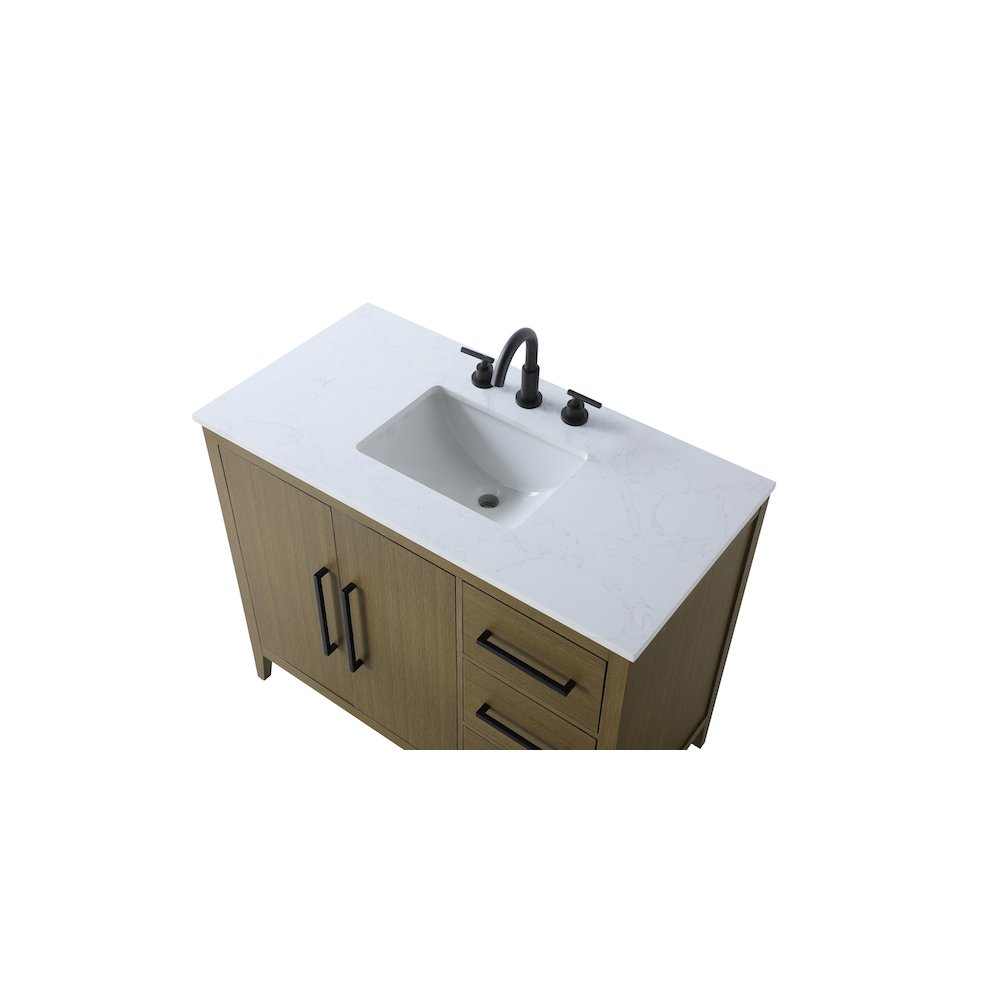42 Inch Single Bathroom Vanity In Chestnut Brown. Picture 8