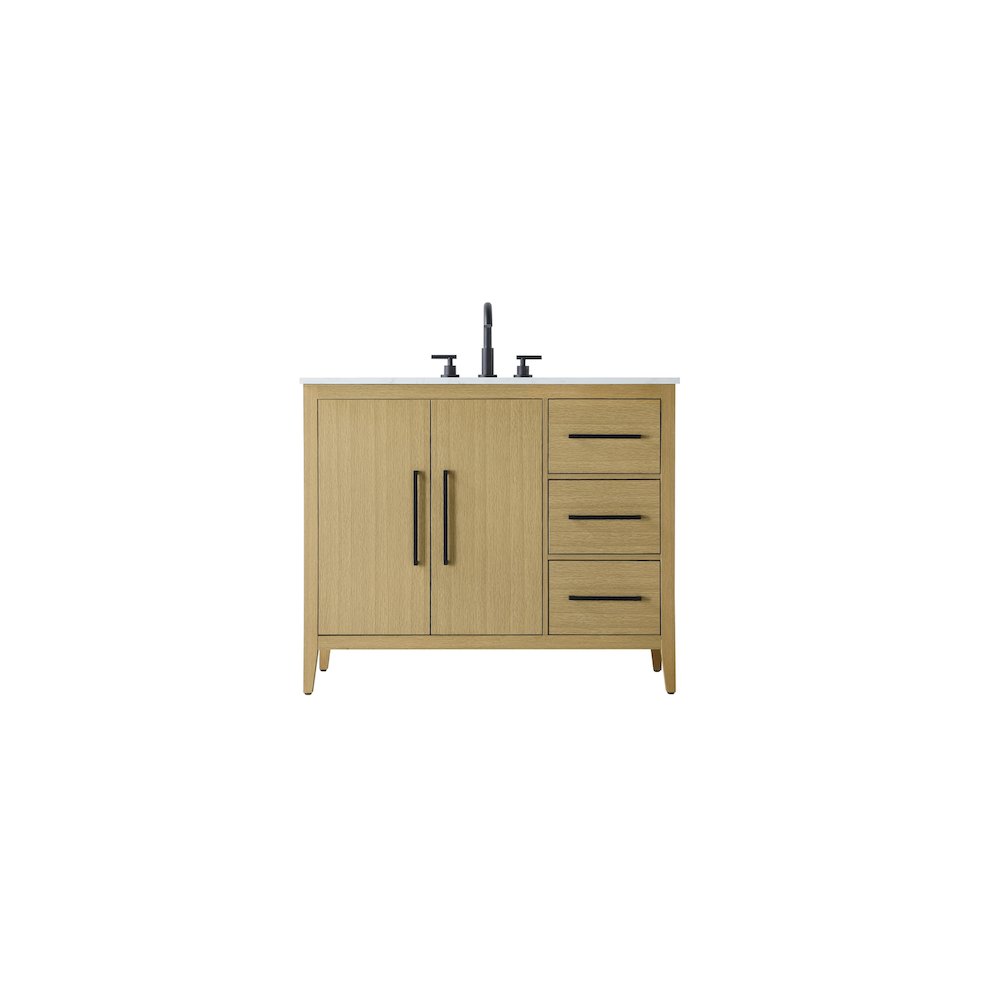 42 Inch Single Bathroom Vanity In  Honey Brown. Picture 1