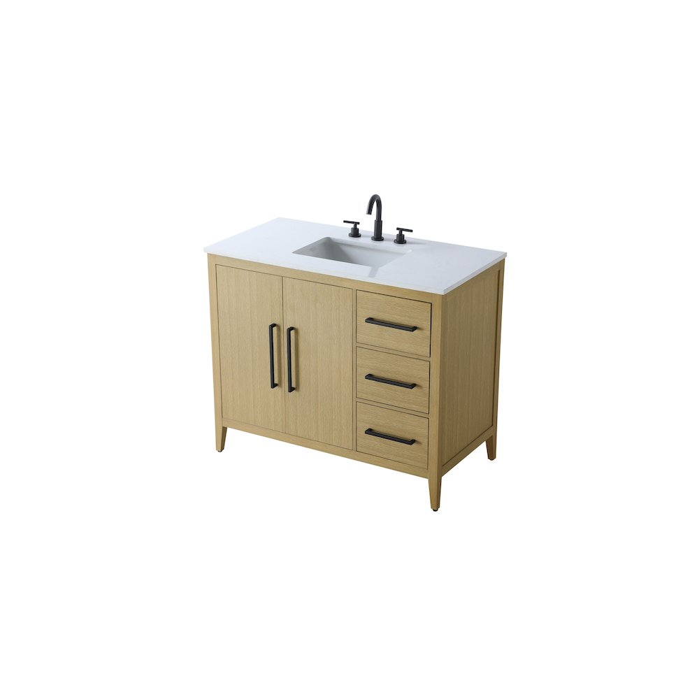 42 Inch Single Bathroom Vanity In  Honey Brown. Picture 6