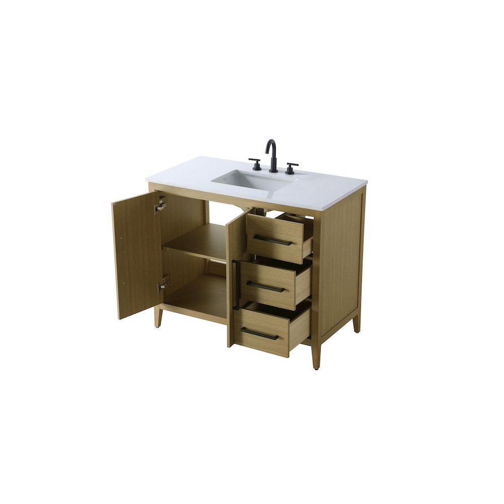 42 Inch Single Bathroom Vanity In  Honey Brown. Picture 7
