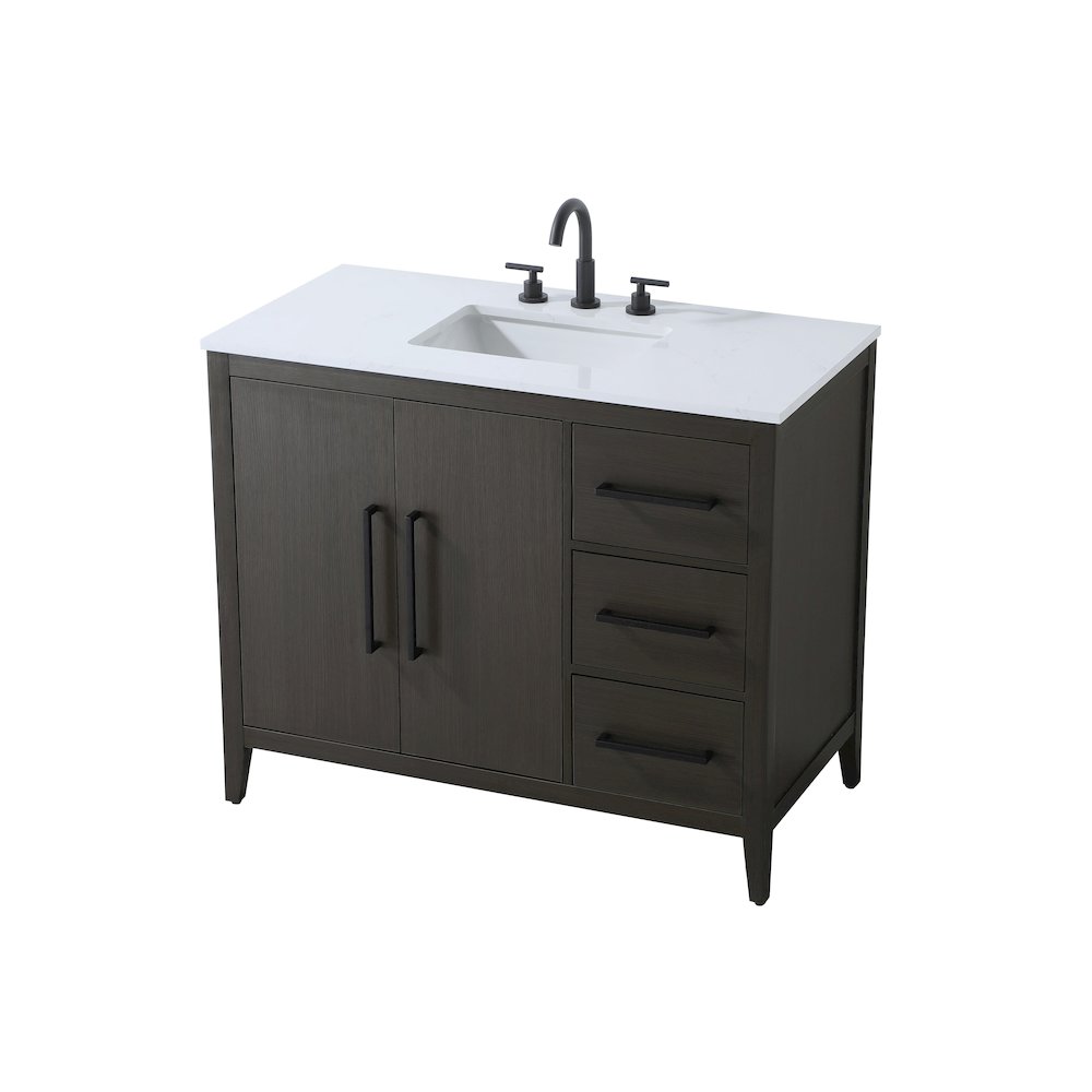 42 Inch Single Bathroom Vanity In Mocha Brown. Picture 6