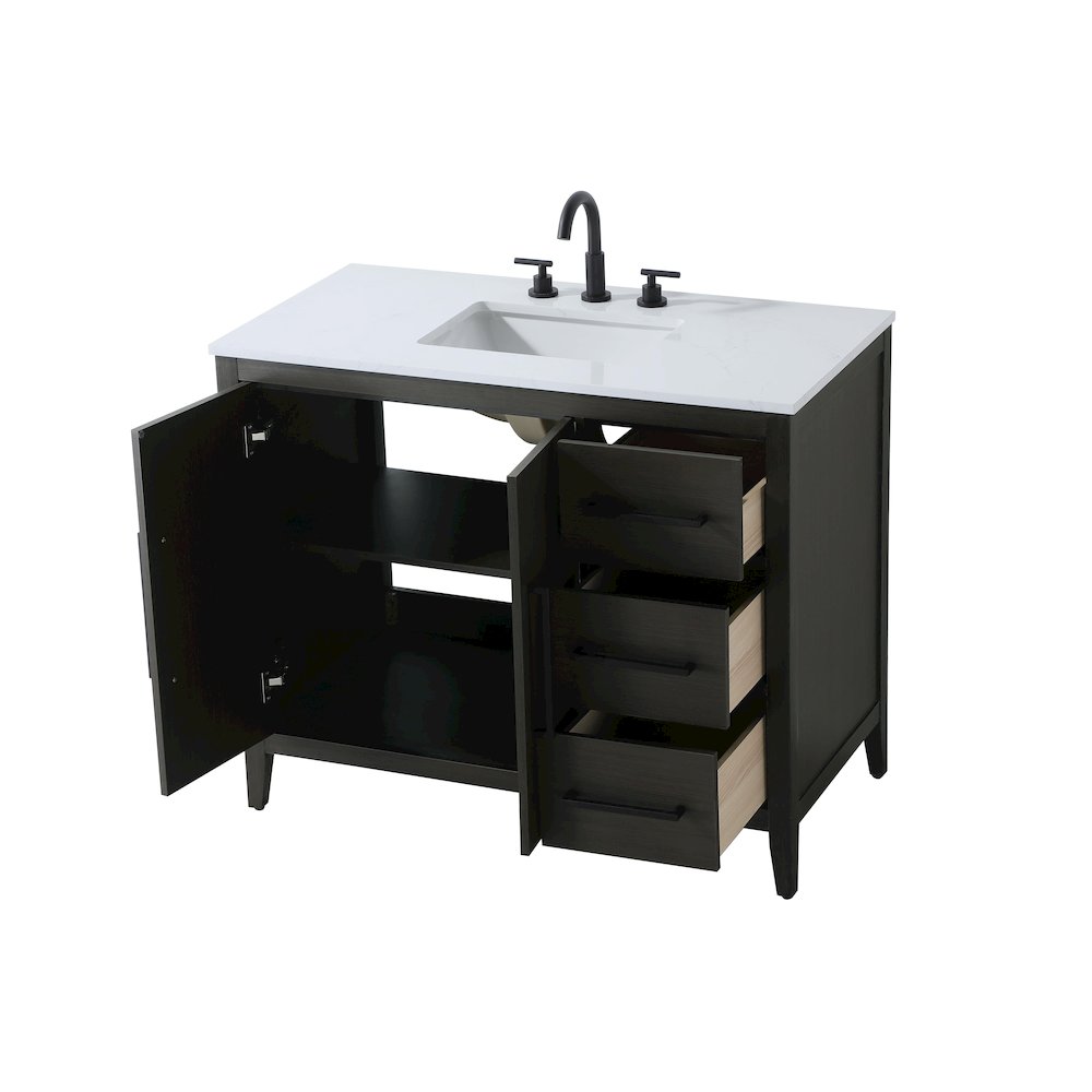 42 Inch Single Bathroom Vanity In Mocha Brown. Picture 7