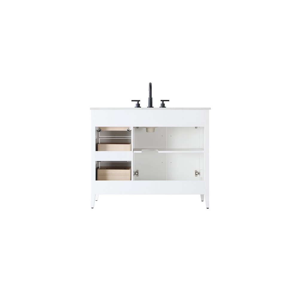 42 Inch Single Bathroom Vanity In White. Picture 12
