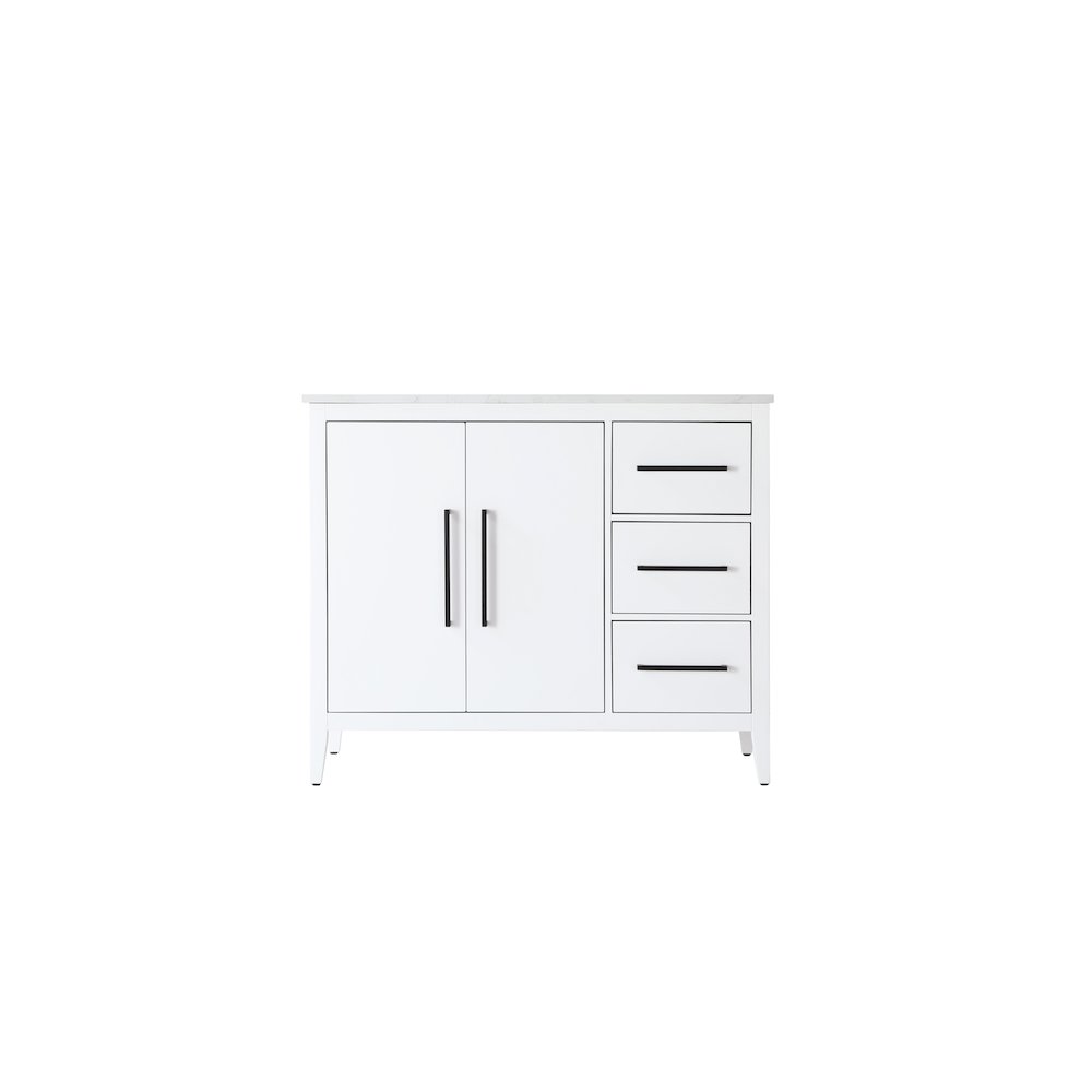 42 Inch Single Bathroom Vanity In White. Picture 5