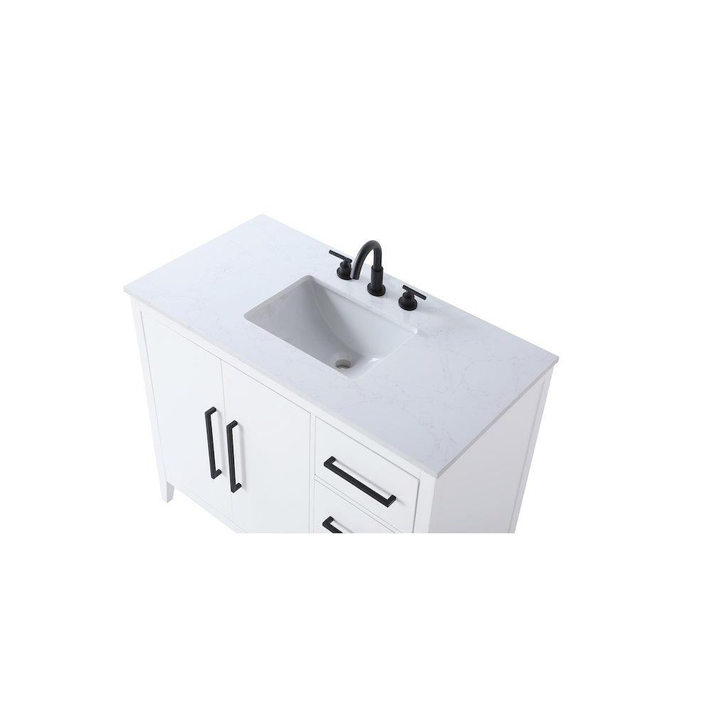 42 Inch Single Bathroom Vanity In White. Picture 8