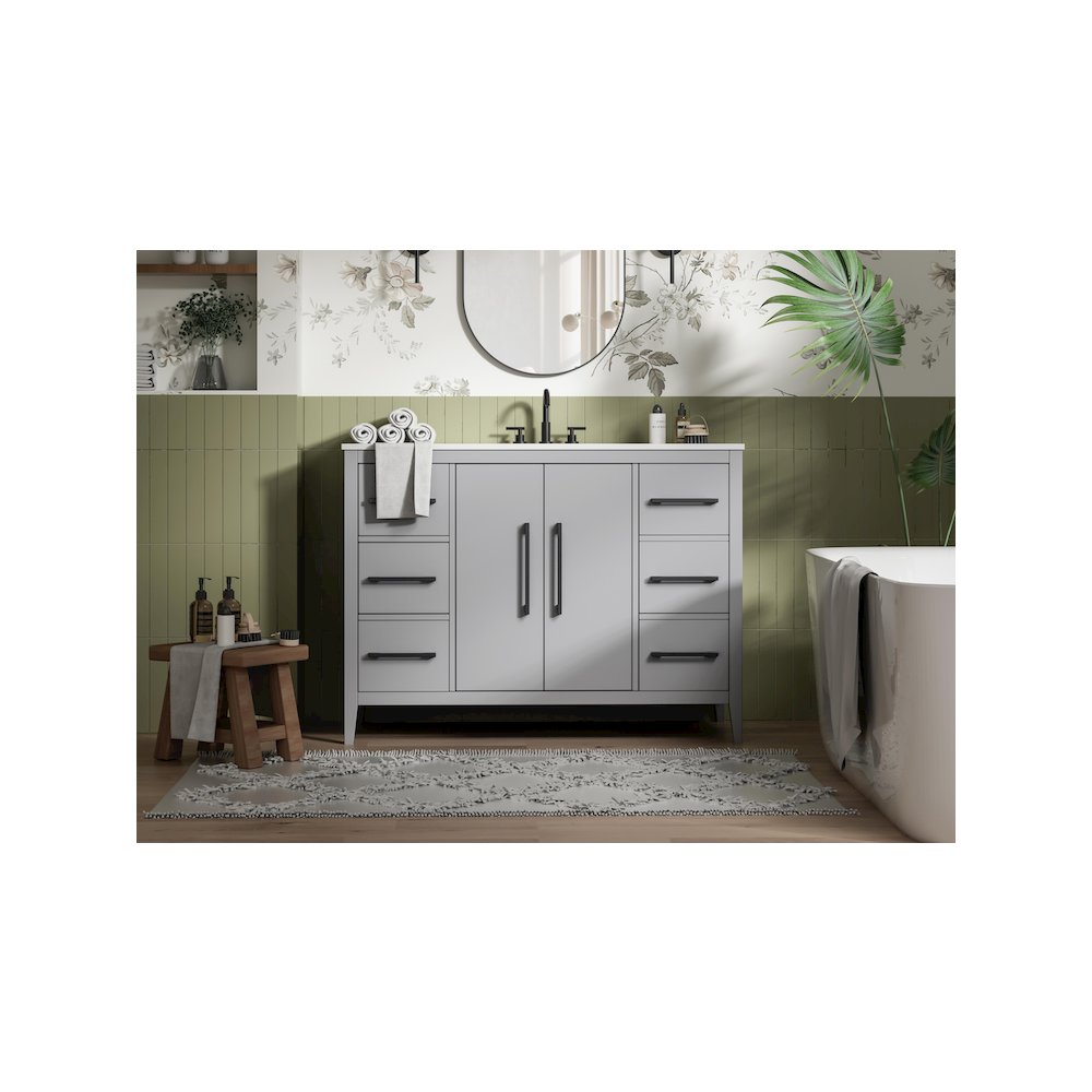 48 Inch Single Bathroom Vanity In Grey. Picture 2