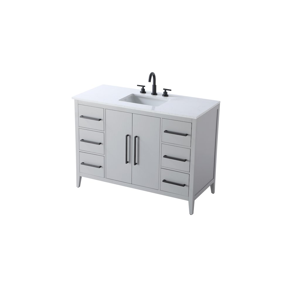 48 Inch Single Bathroom Vanity In Grey. Picture 6