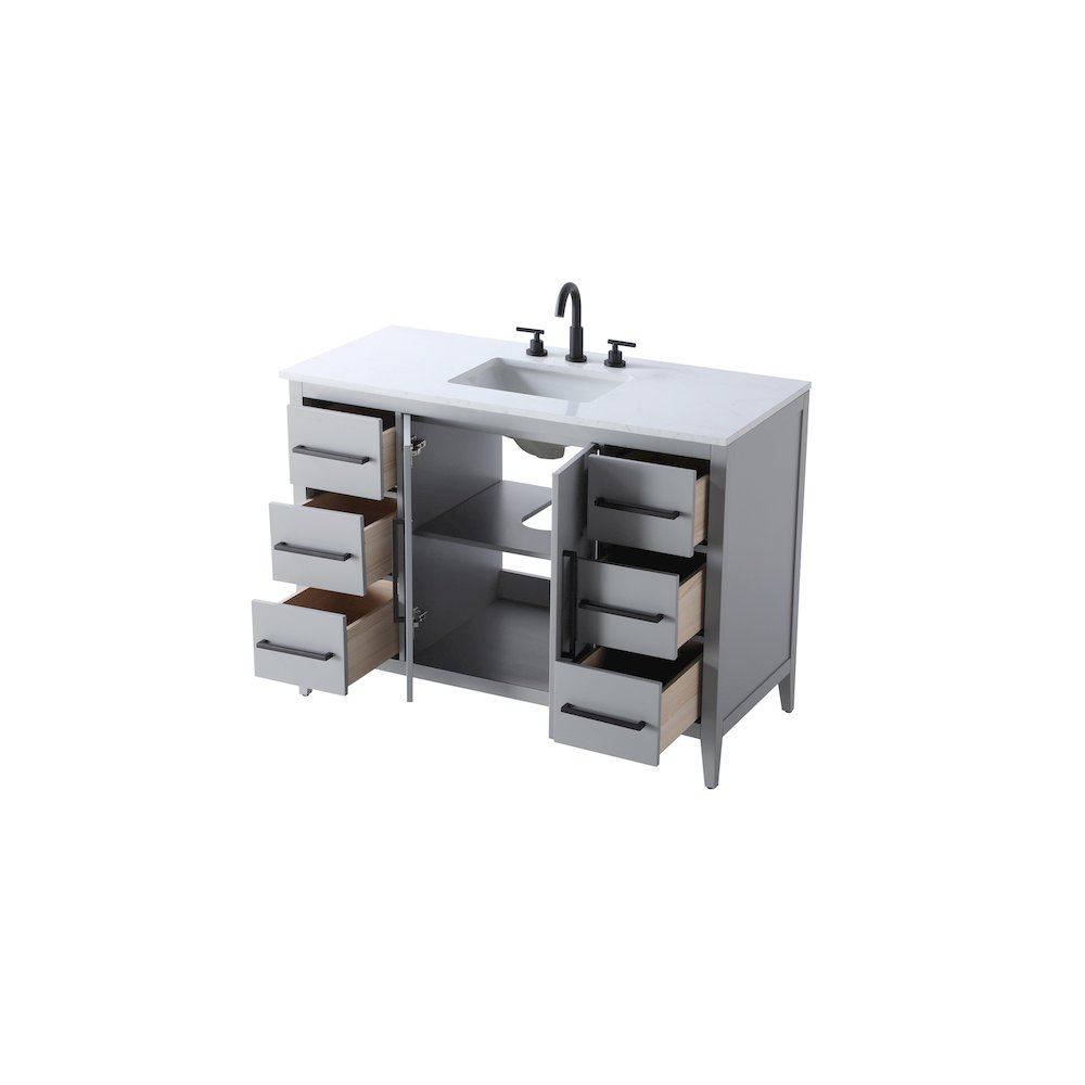 48 Inch Single Bathroom Vanity In Grey. Picture 7