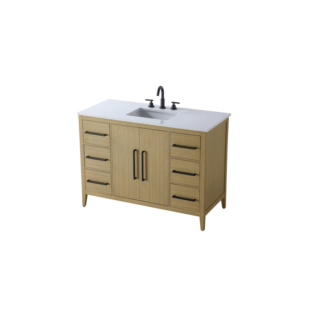 48 Inch Single Bathroom Vanity In  Honey Brown. Picture 6