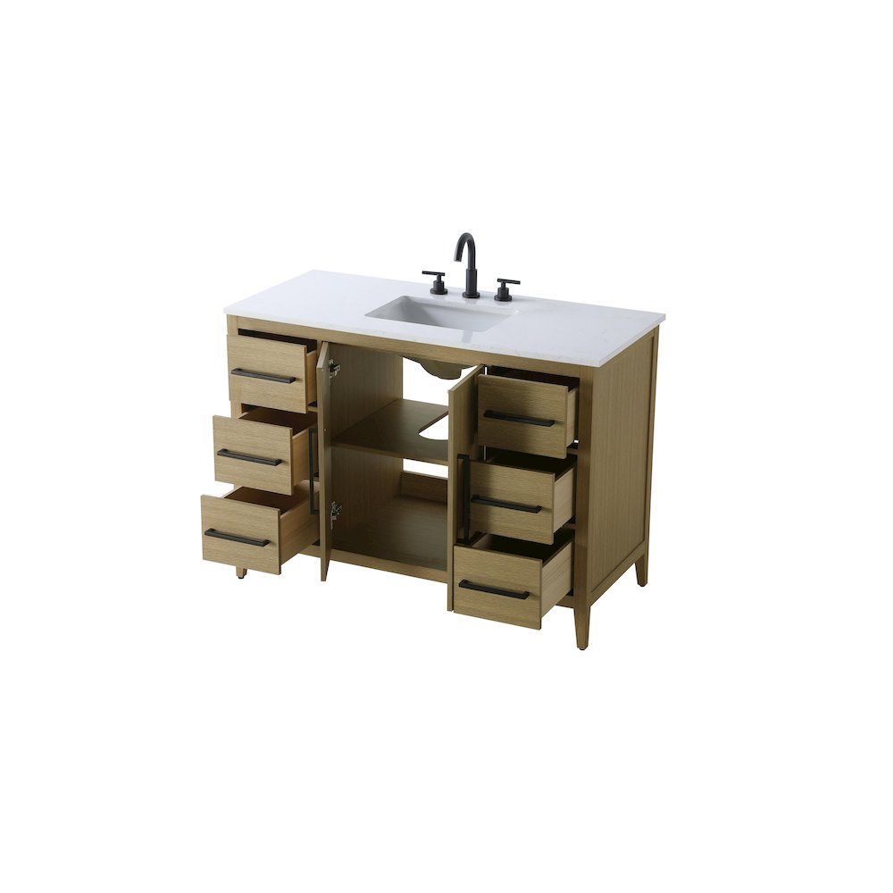 48 Inch Single Bathroom Vanity In  Honey Brown. Picture 7