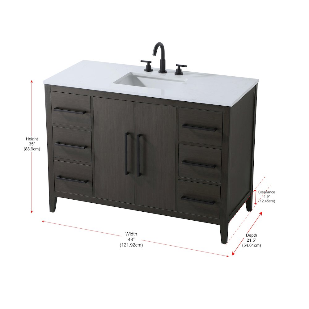 48 Inch Single Bathroom Vanity In Mocha Brown. Picture 13