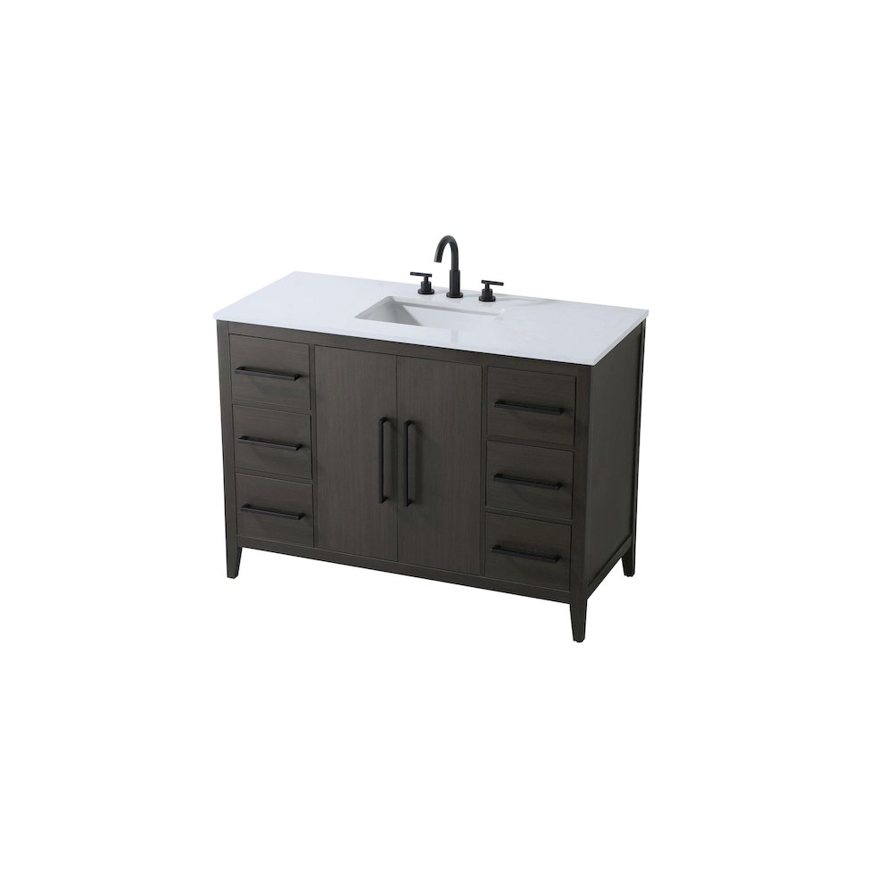 48 Inch Single Bathroom Vanity In Mocha Brown. Picture 6