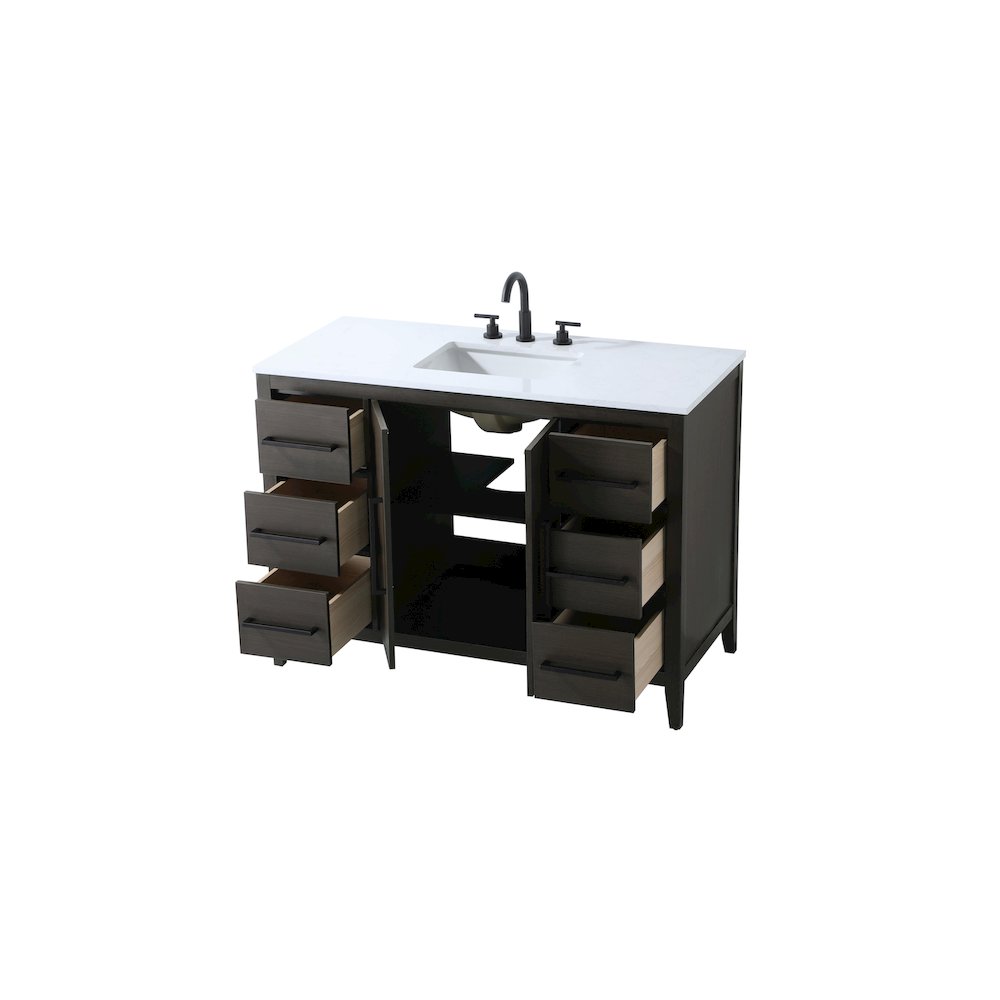 48 Inch Single Bathroom Vanity In Mocha Brown. Picture 7