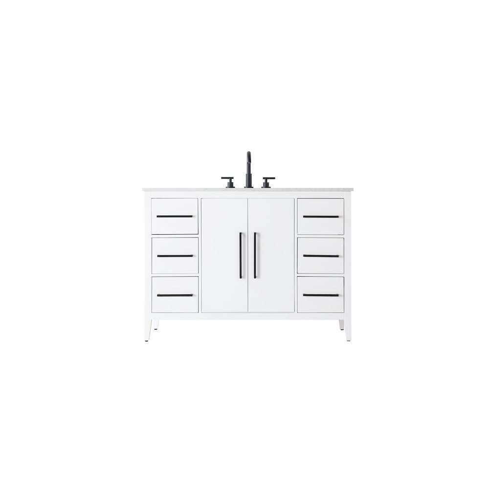 48 Inch Single Bathroom Vanity In White. Picture 1