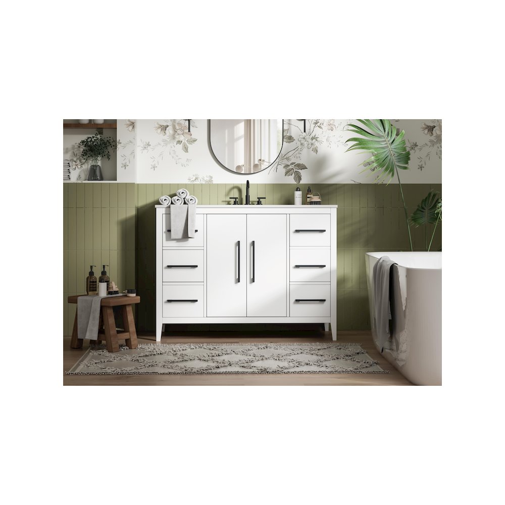 48 Inch Single Bathroom Vanity In White. Picture 2
