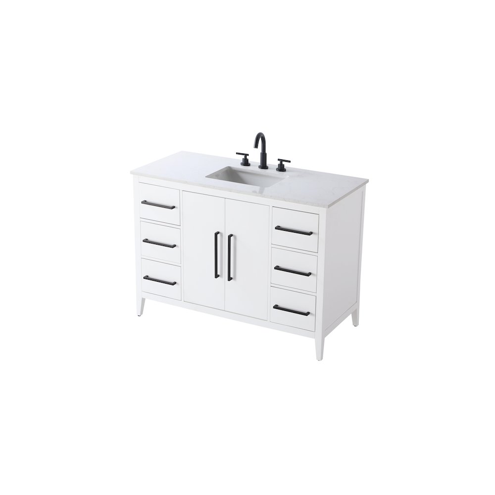 48 Inch Single Bathroom Vanity In White. Picture 6