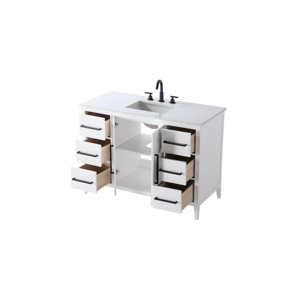 48 Inch Single Bathroom Vanity In White. Picture 7
