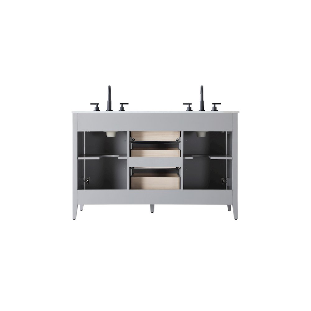 54 Inch Double Bathroom Vanity In Grey. Picture 12
