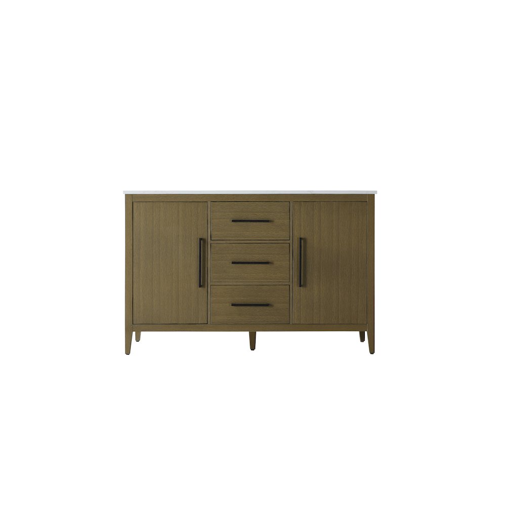 54 Inch Double Bathroom Vanity In Chestnut Brown. Picture 5