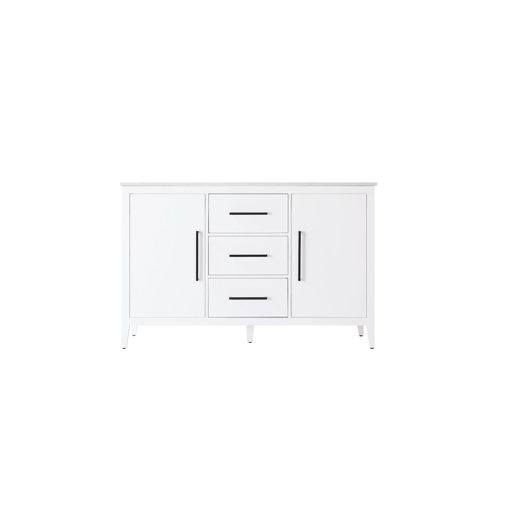 54 Inch Double Bathroom Vanity In White. Picture 5