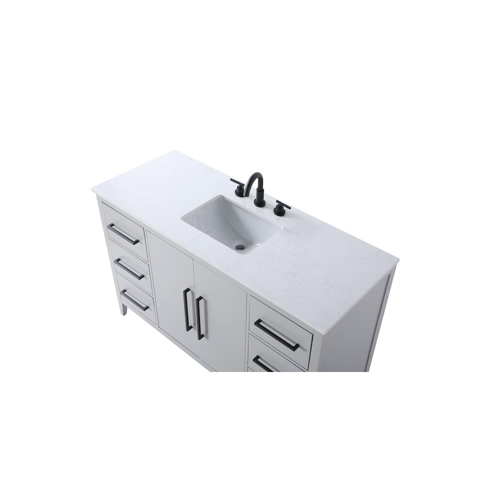 54 Inch Single Bathroom Vanity In Grey. Picture 8
