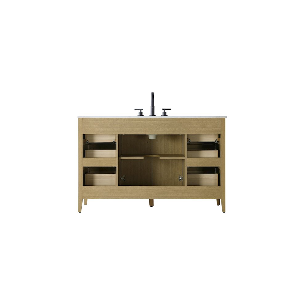 54 Inch Single Bathroom Vanity In Honey Brown. Picture 12