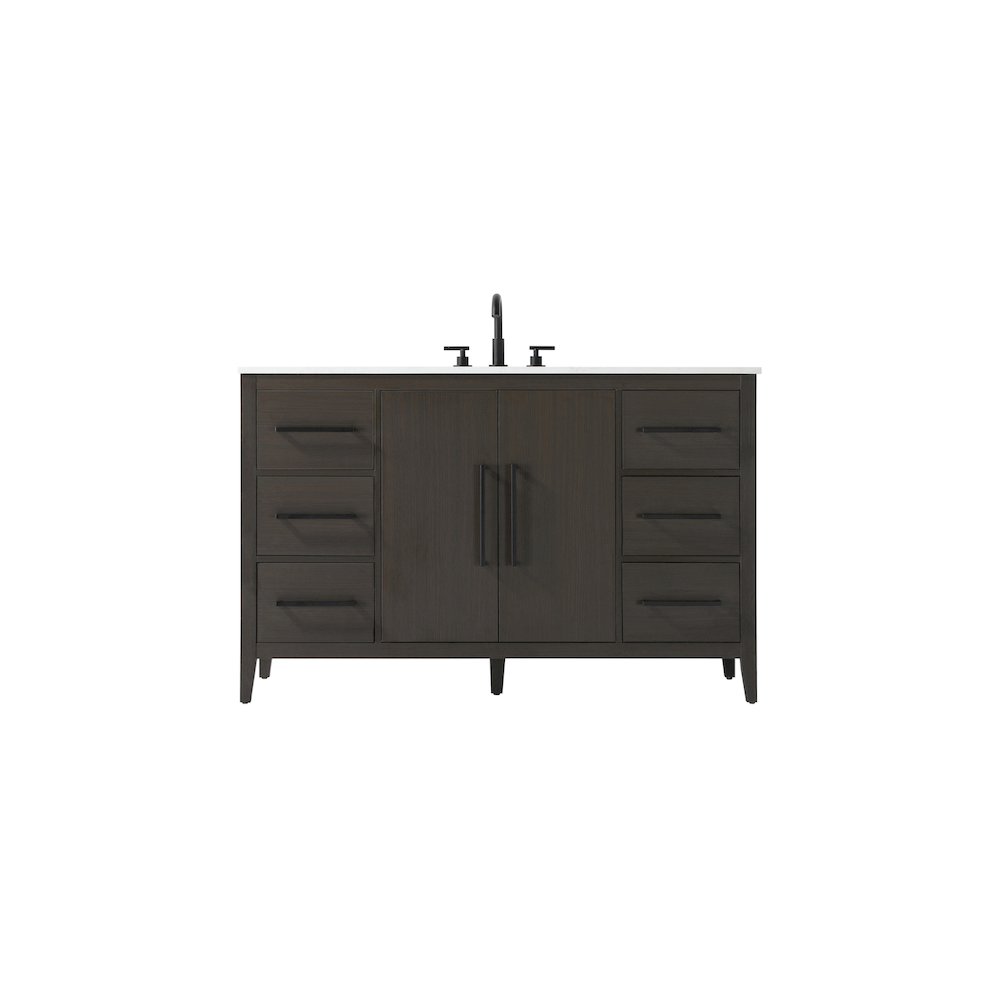 54 Inch Single Bathroom Vanity In Mocha Brown. Picture 1