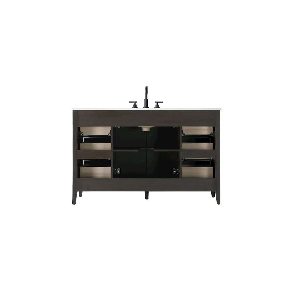 54 Inch Single Bathroom Vanity In Mocha Brown. Picture 12
