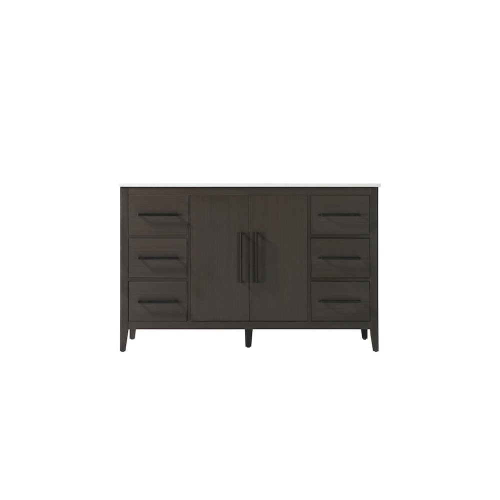 54 Inch Single Bathroom Vanity In Mocha Brown. Picture 5