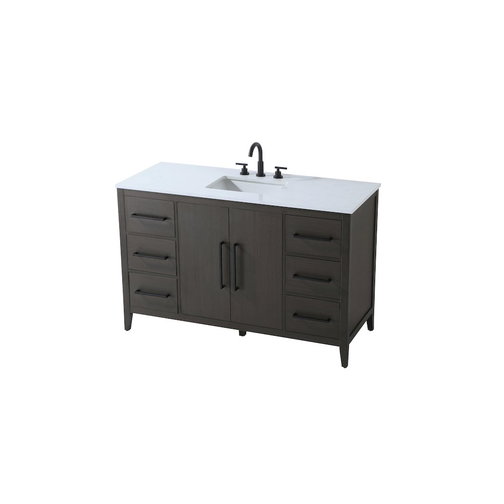 54 Inch Single Bathroom Vanity In Mocha Brown. Picture 6
