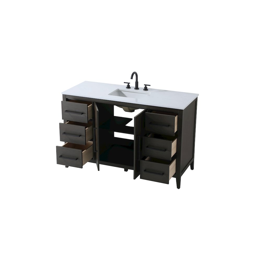 54 Inch Single Bathroom Vanity In Mocha Brown. Picture 7