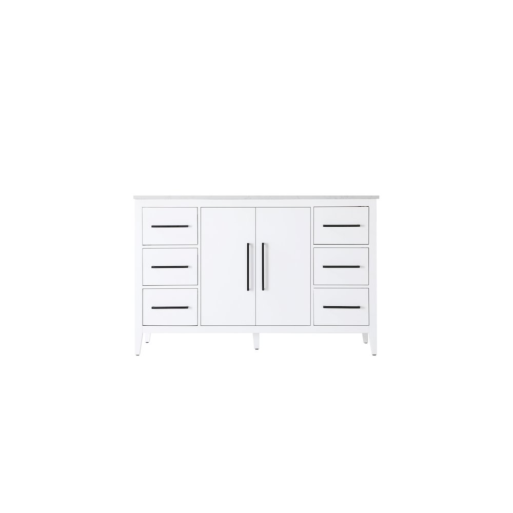 54 Inch Single Bathroom Vanity In White. Picture 5