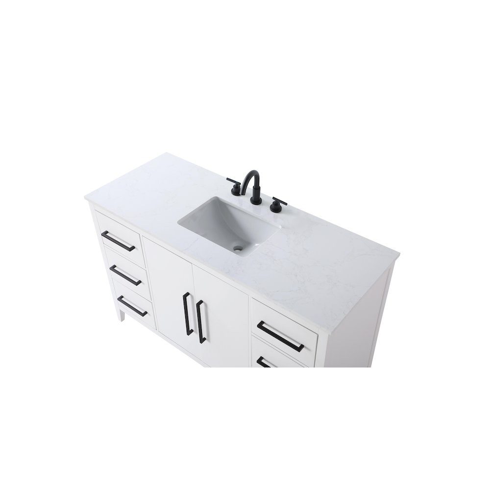 54 Inch Single Bathroom Vanity In White. Picture 8