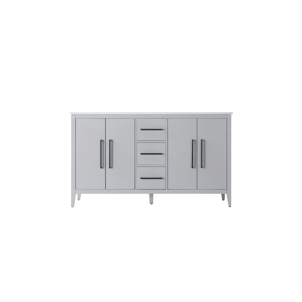 60 Inch Double Bathroom Vanity In Grey. Picture 5
