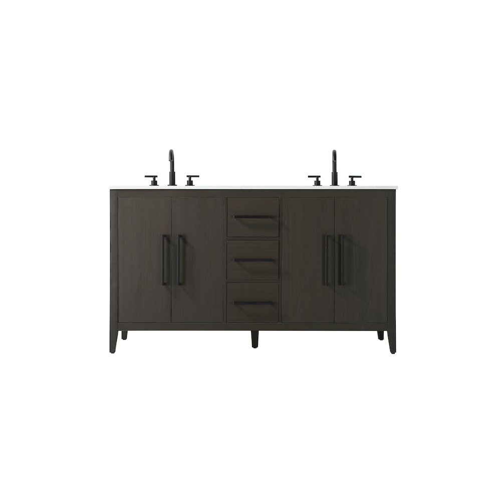 60 Inch Double Bathroom Vanity In Mocha Brown. Picture 1