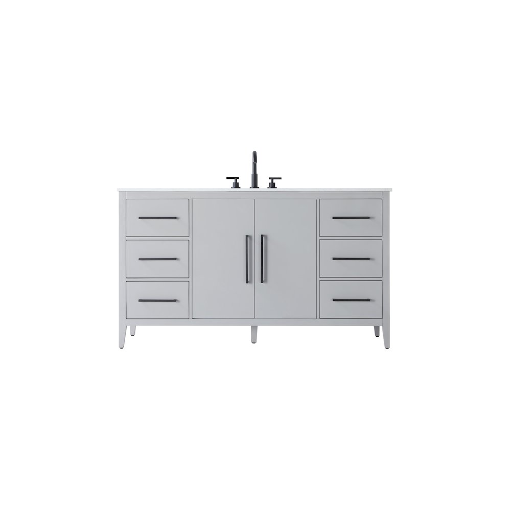 60 Inch Single Bathroom Vanity In Grey. Picture 1