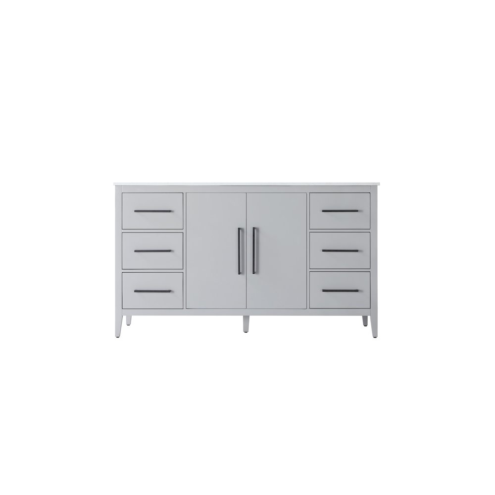 60 Inch Single Bathroom Vanity In Grey. Picture 5