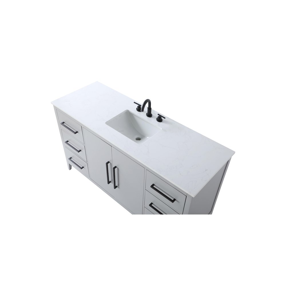 60 Inch Single Bathroom Vanity In Grey. Picture 8