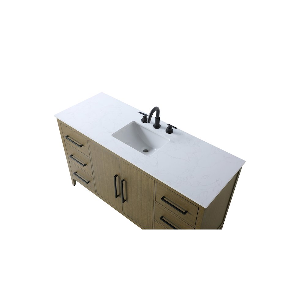 60 Inch Single Bathroom Vanity In Chestnut Brown. Picture 8