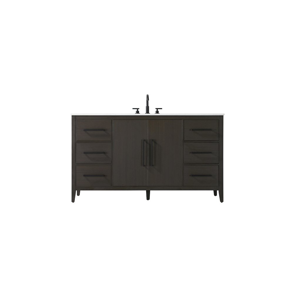 60 Inch Single Bathroom Vanity In Mocha Brown. Picture 1