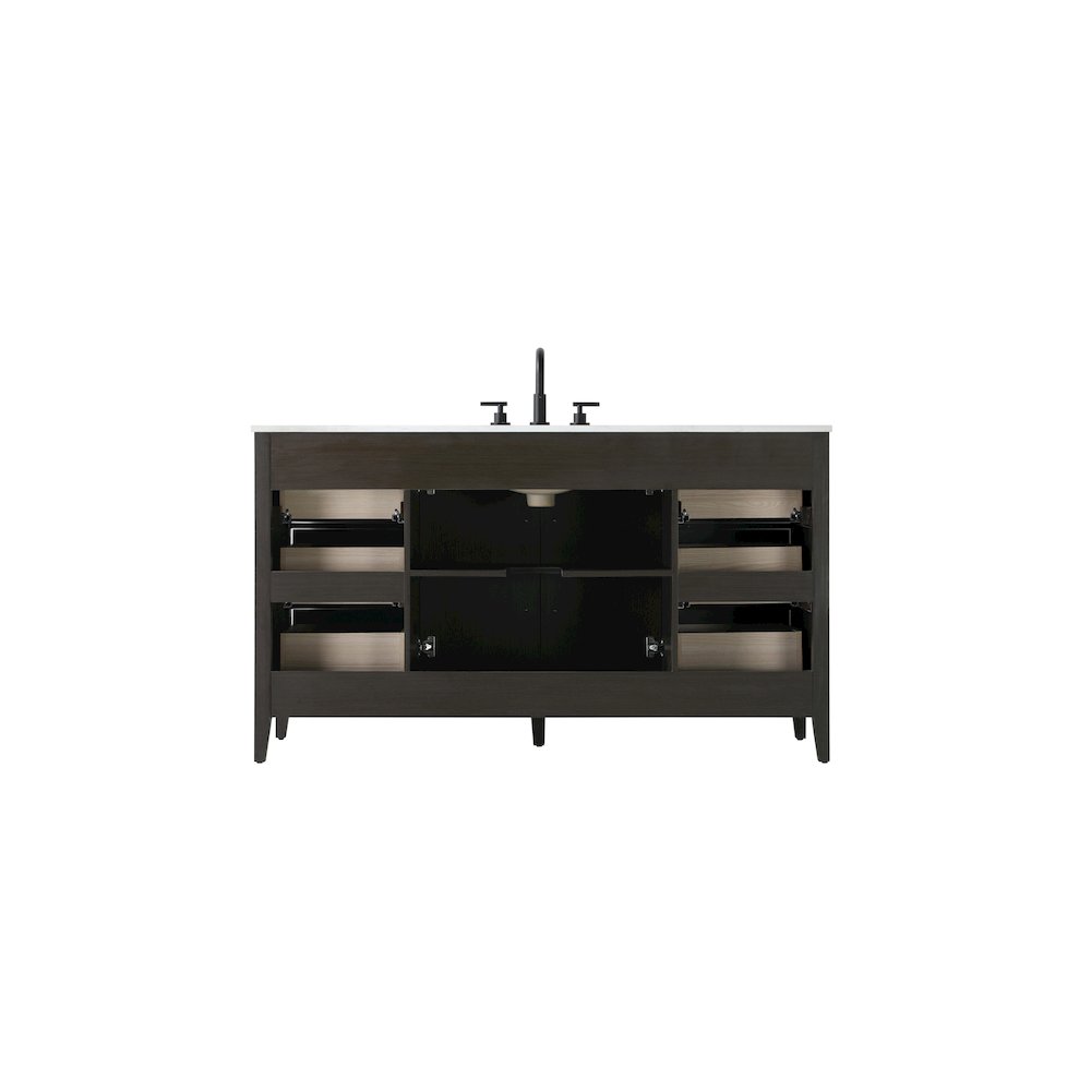 60 Inch Single Bathroom Vanity In Mocha Brown. Picture 12
